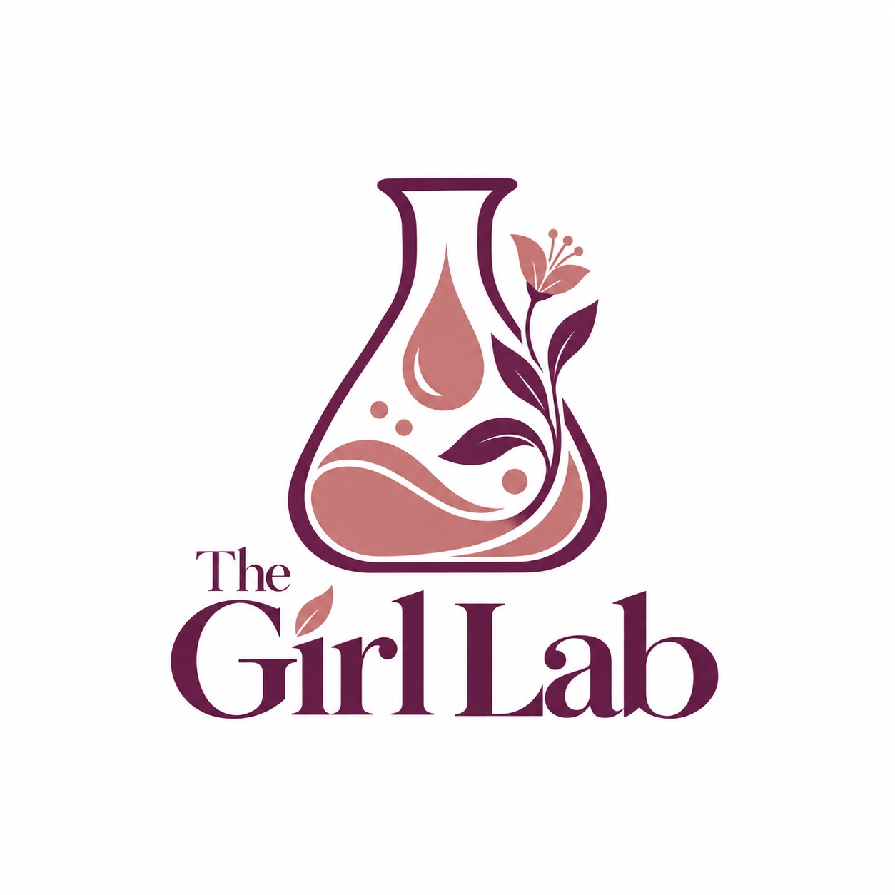 The Girl Lab Inc. botanical flask logo
